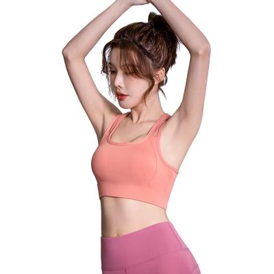 China Breathable 2022 Customs Style 2 Piece Women Yoga Sets High Strength Shock Proof Sports Bar Suit Ladies Gym Yoga Vest for sale