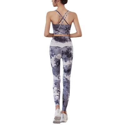 China Autumn and winter new breathable tie dyeing no embarrassment nylon frosted fitness pants women's hip thrusting lifting pants for sale