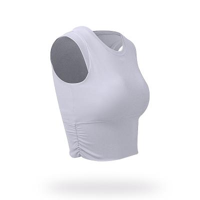 China Fashion New Style Breathable Yoga Tops Comfortable Thin Breathable Yoga Vest Around Collar Sports Yoga Crop Leg Top for sale