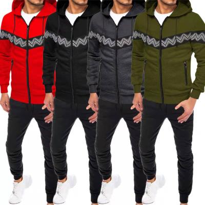 China High Quality Men's Breathable Sweatsuit Sets Hoodie Jogger Sweatsuit Jacket And Pants Sets Mens Printing Fleece Jacket for sale