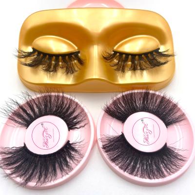 China Delicate Wholesale Wave Curl 25mm Mink Eyelash False Mink Lashes New Design Customized Lash Packaging Boxes 3d for sale