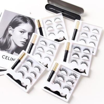 China Feather Wholesale Price Design New None Fake Magnetic False Invisible Mink Eyelashes With Magnetic 3D Magnet Eyeliner for sale