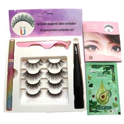 China Natural soft high quality invisible magnetic eyeliner lashes custom packaging 3d private label wholesale invisible magnetic eyelashes for sale