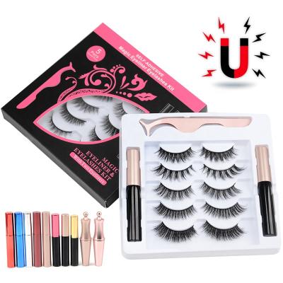 China Wholesale 3D Effect Custom 10 Magnet Eyelashes Magnetic Eyelashes With Eyeliner for sale