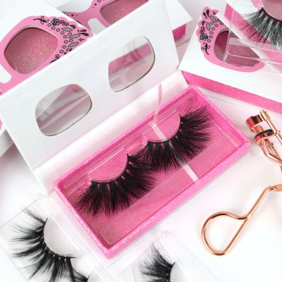 China Wholesale Natural Band 3d Mink Lashes Boxes Customized Private Label Thick Hot Selling Case Full 25mm Mink Eyelash Vendor for sale