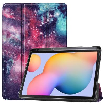 China For Samsung Galaxy Tab S6 lite 2022/2020 For Samsung Galaxy Tab S6 Lite P613 P619 Flip Case Premium S6 lite P610 P615 2022 Triple Tag PU Leather Cover for sale