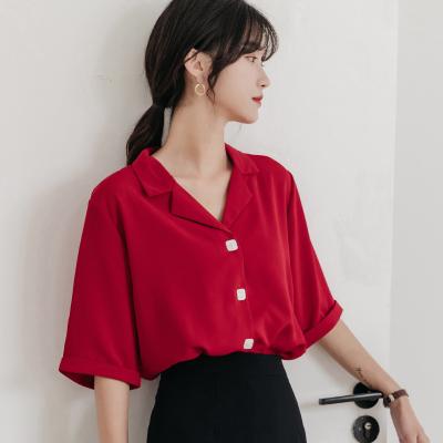 China Anti Pilling Anti Pilling Blouses Plus Size Shirts For Women Drop Collar Sweat Blouses Tops for sale