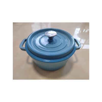 China Low MOQ OEM Viable Cast Iron Cookware Blue Color Enamel Jars for sale