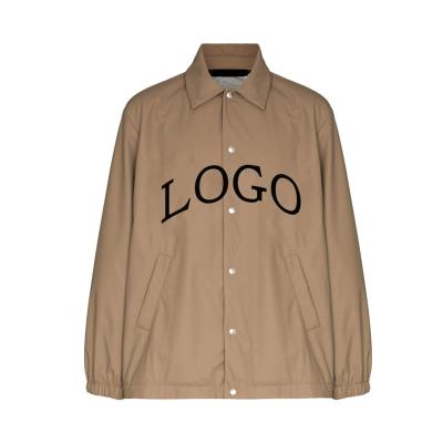 China Customized Logo Shirt Jacket Solid Color Street Viable Anorak Embroidered Mens Jacket With Pockets for sale