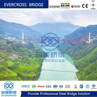 China Prefabricado cable de acero suspensión puentes de acero prefabricados profesional pintado en venta