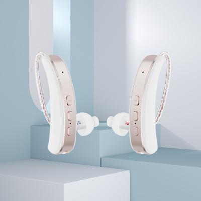 China BTE RIC Digital Ear Machine  Golden Single Hearing Aid With Noise Reduction for sale