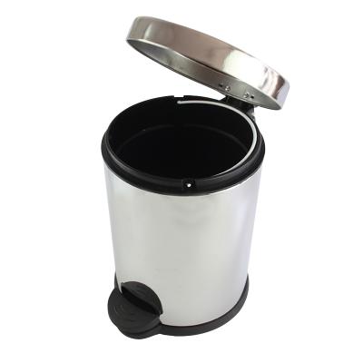 China Wholesale 3L 5L 12L 20L 30L Kitchen Viable Food Waste Bins Round Stainless Steel Waste Bin Lid Waste Bins For Hotel Room Trash Can for sale