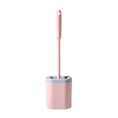 China Sustainable Bath Toilet Brush Long Soft Handle With Stand Plastic WC Brush Bathroom Cleaning Brush for sale