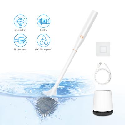 China Sustainable New Design Electric Toilet Brush Technology Automatic Silicone Toilet Brush TPR for sale