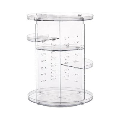 China Sustainable Fashion 360 Degree Revolving Makeup Box Makeup Organizer Holder Cosmetic Storage Box for sale