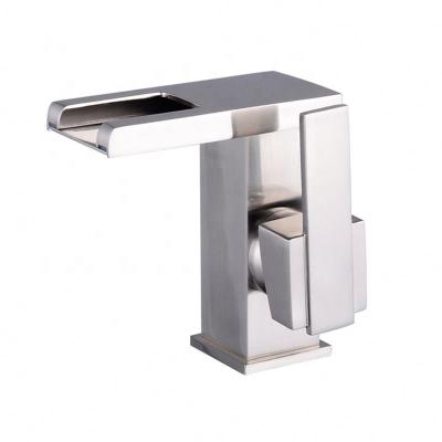 China Brass Metered Faucets Waterfall Faucets LED Bathroom Basin Faucet Mixer Tap Brass for sale