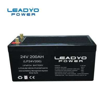 Chine Batterie au lithium de cycle profond de cas d'ABS IP66 batterie de phosphate de fer de lithium 24V 200Ah à vendre