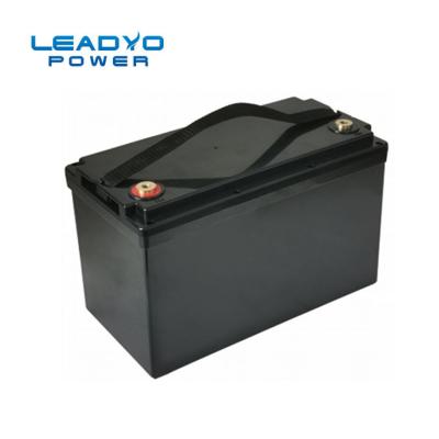 중국 Leadyo 스마트 BMS Lifepo4 배터리 12V 100ah 1280Wh 블랙 나사식 ABS 케이스 판매용