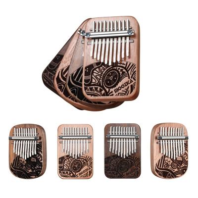 China Mini Kalimba Keys, MOOZICA 10 Mahogany/Walnut/Acacia Koa Wooden Solid Gift Mini Thumb Piano Musical Tone Wood Flat-board Kalimba Thumb Piano Instrument for sale