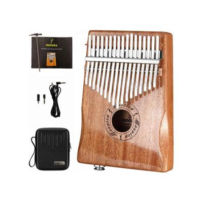 China Exquisite Cuboid 17 Keys Mahogany Bright Brown Solid Wood Kalimba Professional Solid Wood Electric Piano for sale