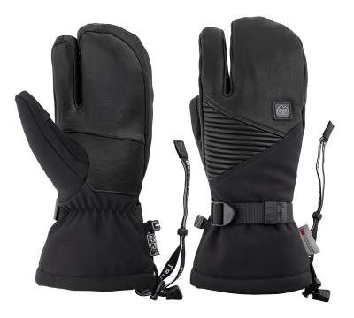 China High Quality Waterproof Winter Ski Glove Insulated Warm Leather - Classic 3-Finger Snow Men's Glove for Skiing and Snowboarding Sports for sale