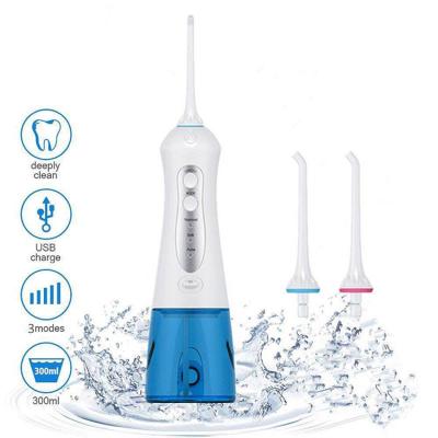 China New Design Outdoor 3 Modes Tank 300ml Water Flosser Cordless Waterproof Portable Moving Teeth 3 Care Oral Irrigator for sale