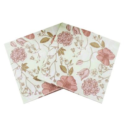 China Printed Customized Daily Tissue Printed Custom Logo Decoupage Dinner Paper Napkins for sale