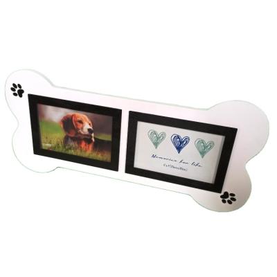 China Double Bone Wood Memorial Dog Picture Photo Frame for sale