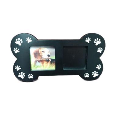 China Wooden Dog Memorial Black Picture Photo Frame With Clay for sale