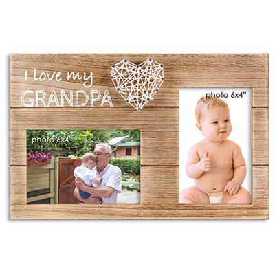 China Home Handmade Art Couples Twine Decoration Rustic Wooden Photo Frame for sale