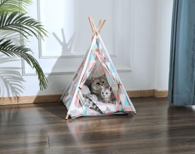 China Luxury Cooling Cat Pet Bed House With Dog Tent Fashion Cat Pet Tent Teepee Detachable Comfortable Puppy Dog Bed for sale