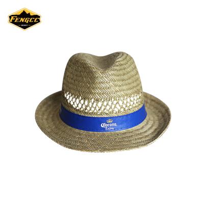 China Chinese Character Factory Supply Palm Printed Cowboy Hat Handmade Straw for sale