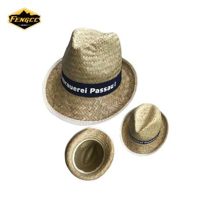 China Cheap Wholesale Men's Jazz Fedora Outdoor Hollow Straw Hat Panama Character for sale