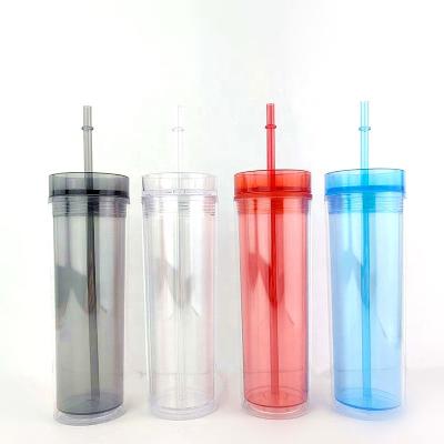 China 16oz Plastic Drinks Tumblers Lids and Straws Reusable Tumbler with Straw Wholesale Acrylic Tumblers for sale