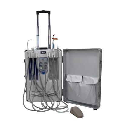 China Dental Equipment Dental Regional Portable Dental Unit With Oilless Air Compressor for sale