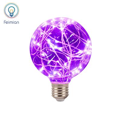 China Hot Sale Holiday RGB G95 G125 A60 LED Light Bulb High Brightness Starry Sky Filament Edison Light Bulb for sale