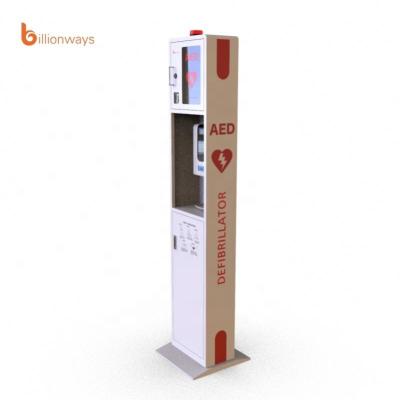 China Fashion Style Billionwasy AED Floor Standing Cabinet with Automatic External Alarm AED Defibrillator Cabinet Holder for sale