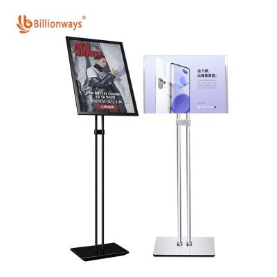 China Custom Aluminum Foldable Metal Advertising Rotating Picture Poster Stand Photo Frame Instant Display Stand for sale