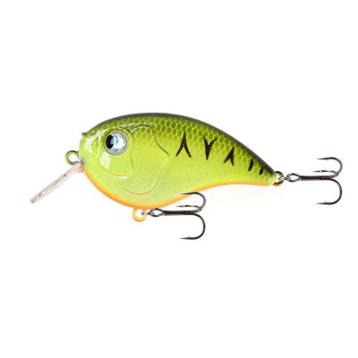 China 13g ABS Square Bill Hard Bait Fat Body Wobbler Treble Hooks Assorted Colors Crankbait Fishing Lure for sale