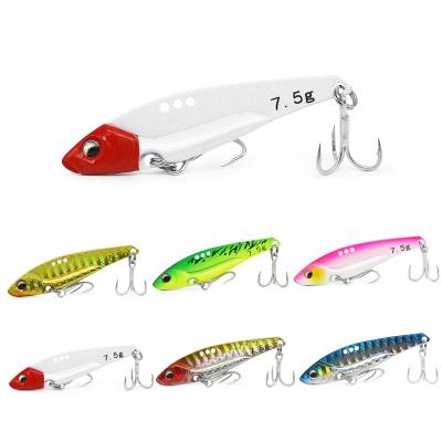 China Vivid Fish Action Metal Main Lure VIB Swimming Artificial Sinking Vibration Pulled Blade Pike Fishing Lure 8g 53.5mm Bass Jig Baits for sale