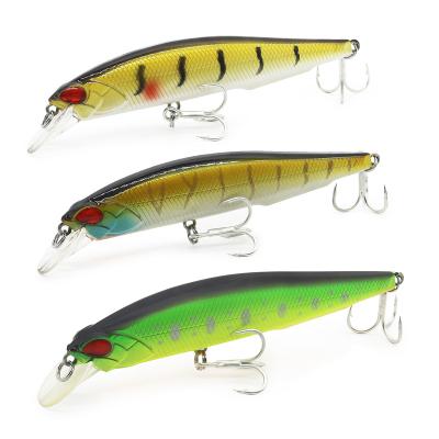 China ABS 3 Color Hard Fishing Minnow Lures Hard Lure Sinking Swimming Freshwater Saltwater With Strong Treble Hooks for sale