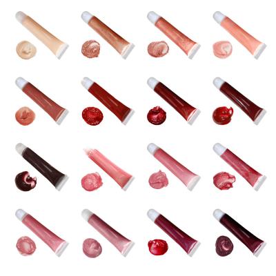 China Waterproof Custom Vegan Clear Nude Lip Gloss Tubes Wholesale Organic Lip Gloss Private Label for sale