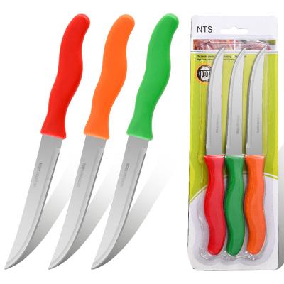 China RTS Economical Premium Food Safe Products Kitchen Safe Steak Knife With Colorful PP ABS Fiber Handle Utility for sale