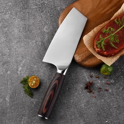 China Viable Pakka Handle Stainless Steel Meat Cleaver Knife Chinese Wooden Butcher Sharp Vegetable Knife for sale