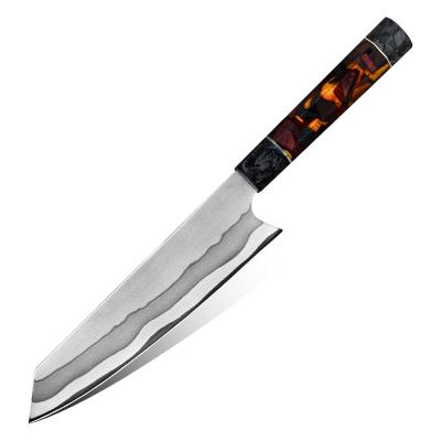 China New Viable List 440C Japanese Kitchen Knives Cooking Kiritsuke Cutlery 8 Inch Chef's Knife With Resin Octagonal Handle for sale