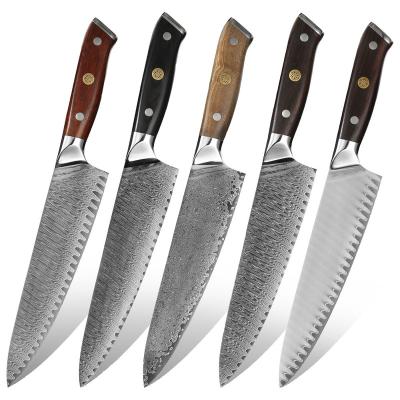 China Sustainable Yangjiang Manufacturers OEM Kitchen Chef Knife Set Damascus for sale