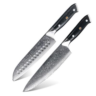 China RUITAI Kitchen Knife Viable Mosaic Riveted Steel Layers Group Of Ten Damascus Santoku 67 Set Damascus With Gift Box for sale