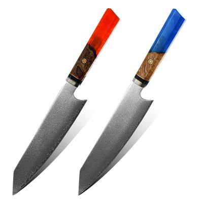 China RUITAI 67 Viable Ultra Sharp Resin Damascus Octagonal Layers Of Steel Chef Knife for sale