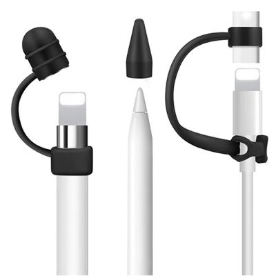 China Shockproof 3 in 1 Cap Holder Seed Cover for Apple Pencil with Cable Adapter Lanyard for sale