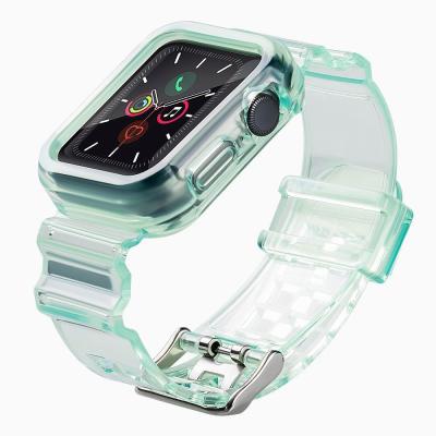 China 23456 Generations Apple Variable Color Apple Watch Silica Gel Watch Band Light Apple Changeable Transparent Strap for sale